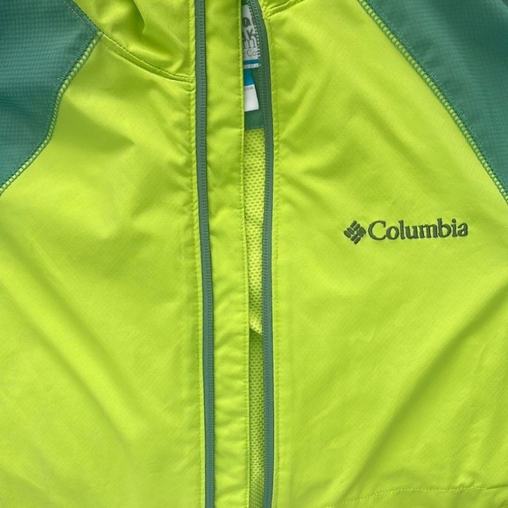 Columbia sportswear jacket Omni shield, lime, green hooded, full outerwear Sz S - Picture 7 of 10